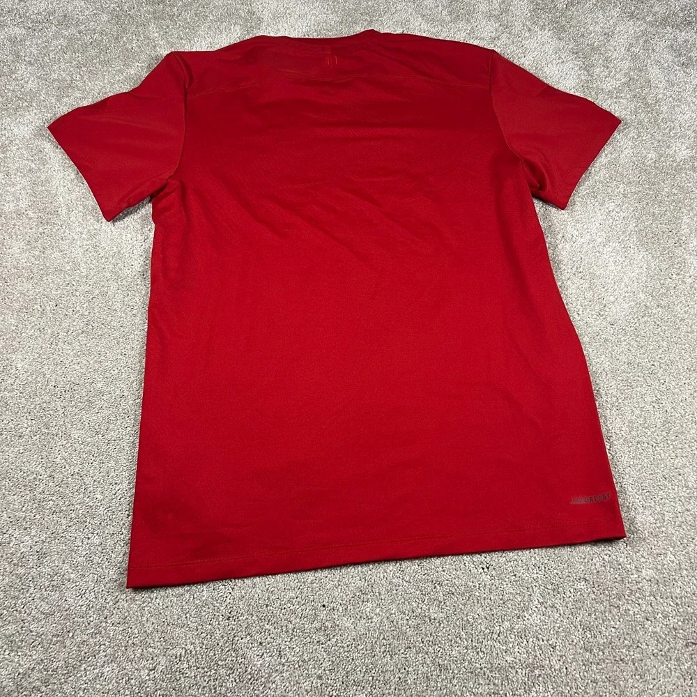 Adidas Performance Mens M Red Kansas‎ Jayhawks Aeroready Training Tee Shirt NWT
